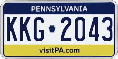 PA license plate KKG2043
