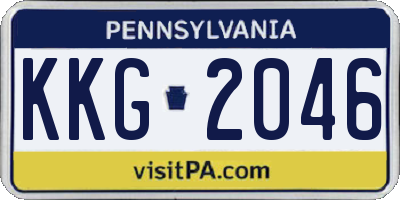 PA license plate KKG2046