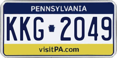 PA license plate KKG2049
