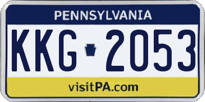 PA license plate KKG2053