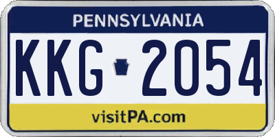 PA license plate KKG2054