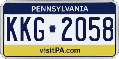 PA license plate KKG2058