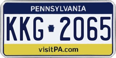 PA license plate KKG2065