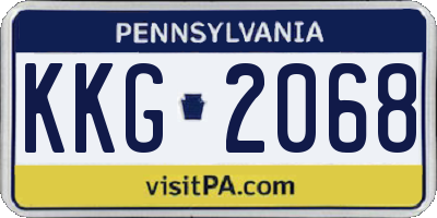 PA license plate KKG2068