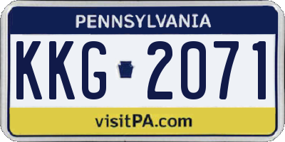 PA license plate KKG2071