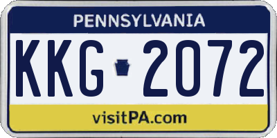 PA license plate KKG2072