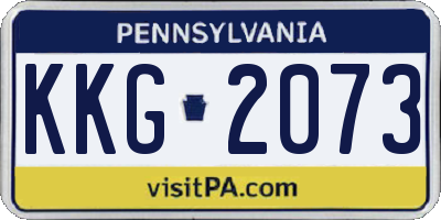 PA license plate KKG2073