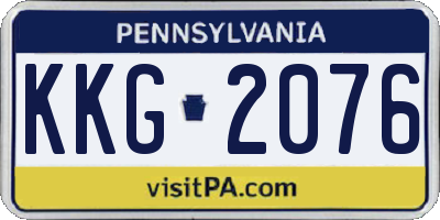 PA license plate KKG2076