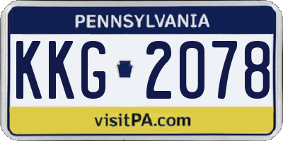 PA license plate KKG2078