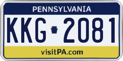 PA license plate KKG2081