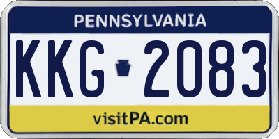 PA license plate KKG2083