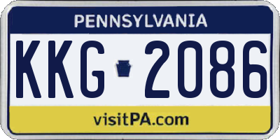 PA license plate KKG2086