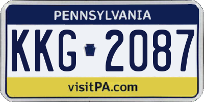 PA license plate KKG2087