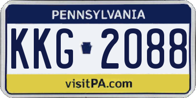 PA license plate KKG2088