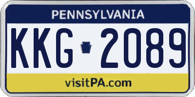 PA license plate KKG2089
