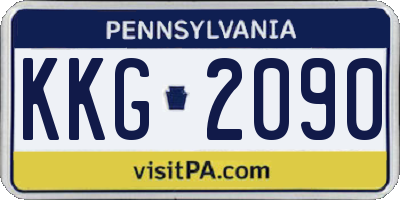 PA license plate KKG2090
