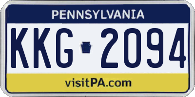 PA license plate KKG2094