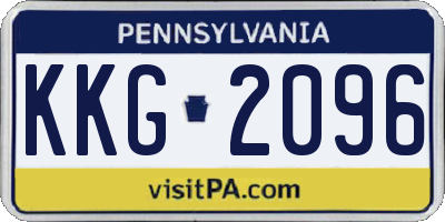 PA license plate KKG2096