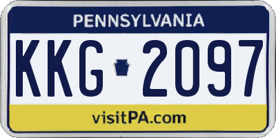 PA license plate KKG2097