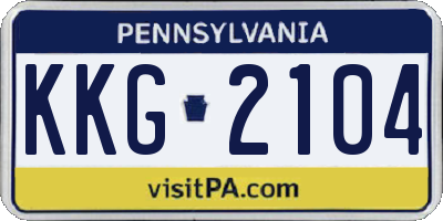 PA license plate KKG2104