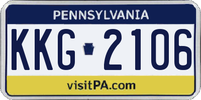 PA license plate KKG2106