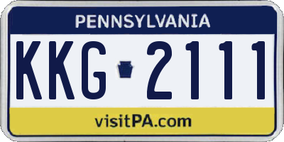 PA license plate KKG2111