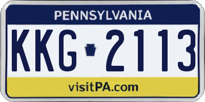 PA license plate KKG2113