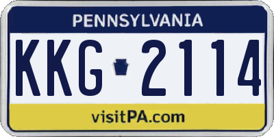 PA license plate KKG2114