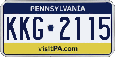 PA license plate KKG2115