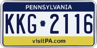 PA license plate KKG2116