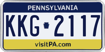 PA license plate KKG2117