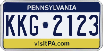 PA license plate KKG2123