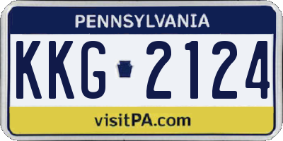 PA license plate KKG2124