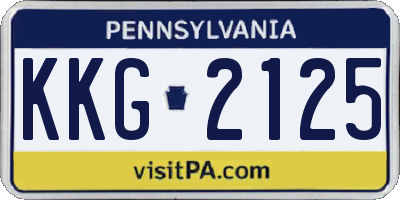 PA license plate KKG2125