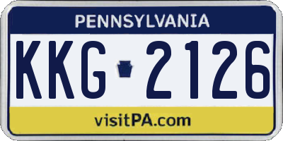 PA license plate KKG2126