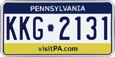 PA license plate KKG2131