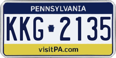 PA license plate KKG2135