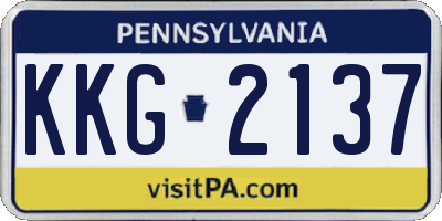 PA license plate KKG2137