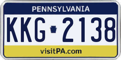 PA license plate KKG2138