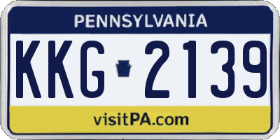PA license plate KKG2139