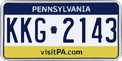 PA license plate KKG2143