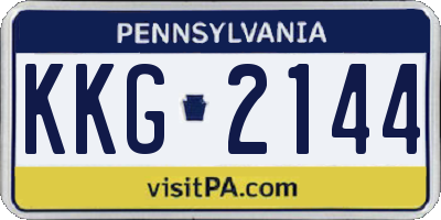 PA license plate KKG2144