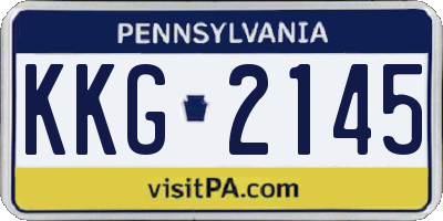 PA license plate KKG2145