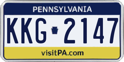 PA license plate KKG2147