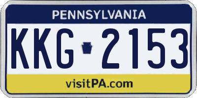 PA license plate KKG2153
