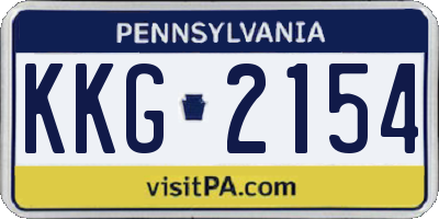 PA license plate KKG2154