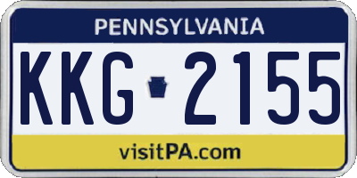 PA license plate KKG2155