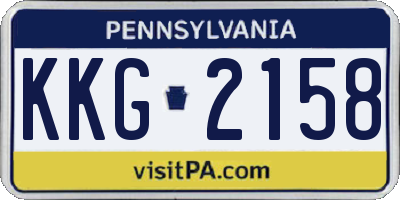 PA license plate KKG2158