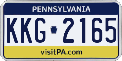 PA license plate KKG2165