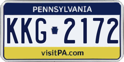 PA license plate KKG2172